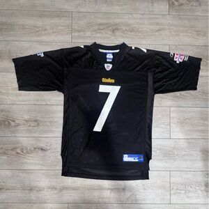 Size Medium Steelers Ben Roethlisberger Reebok Super Bowl XL Black Jersey